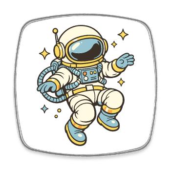 Astronaute rétro Star Joy - Magnet carré - blanc - Devant