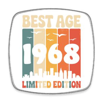 1968 Retro Geburtstag 1968 Vintage 1968 - Viereckiger Kühlschrankmagnet - Weiß - Vorne