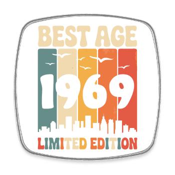 1969 Retro Geburtstag 1969 Vintage 1969 - Viereckiger Kühlschrankmagnet - Weiß - Vorne