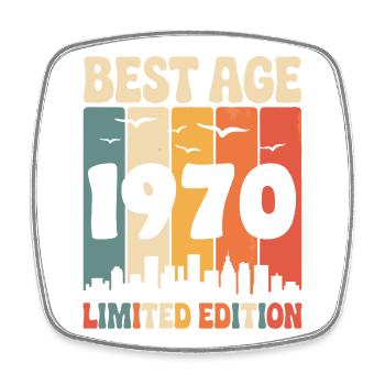  1970 anniversaire rétro 1970 vintage 1970 - Magnet carré - blanc - Devant