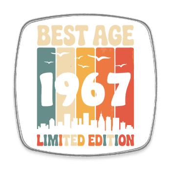 1967 Retro Birthday 1967 Vintage 1967 - Square fridge magnet - white - Front