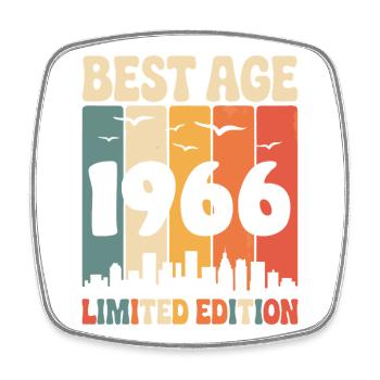 1966 Retro Birthday 1966 Vintage 1966 - Square fridge magnet - white - Front