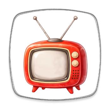Retro TV Illustration - Square fridge magnet - white - Front