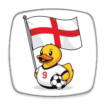 Maillot de football anglais pour les fans - Magnet carré - blanc - Devant