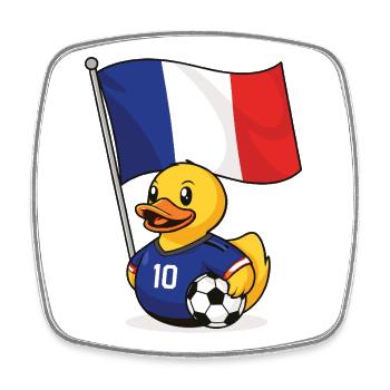 Maillot de football français pour les supporters - Magnet carré - blanc - Devant