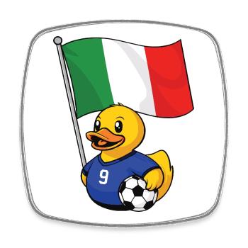 Maillot de supporter italien de football pour les supporters fiers - Magnet carré - blanc - Devant