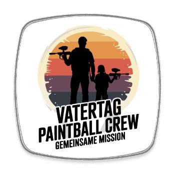 Papa Kind Paintball Vatertag Geschenk Crew 2026 - Viereckiger Kühlschrankmagnet - Weiß - Vorne