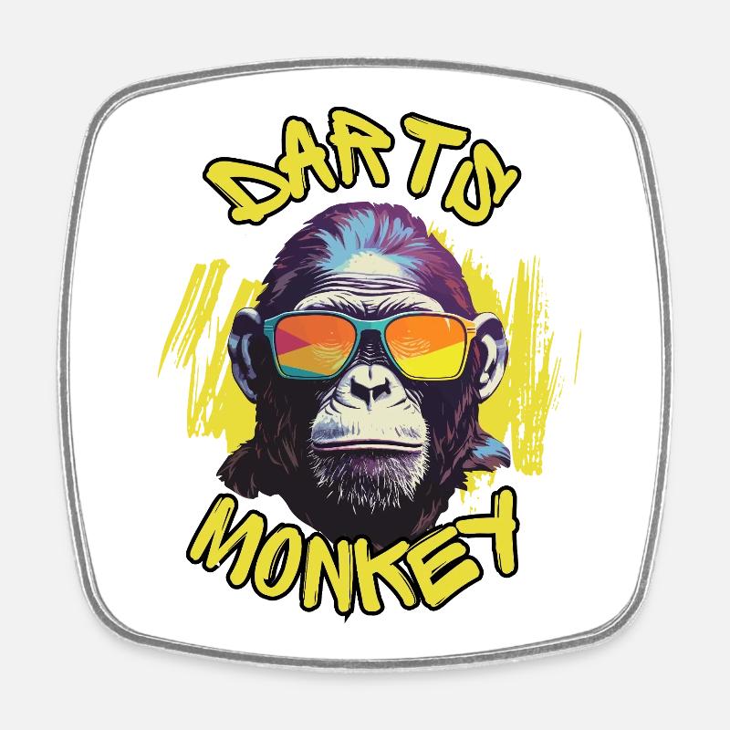 Dartmonkey avec des lunettes de soleil - Magnet carré - blanc