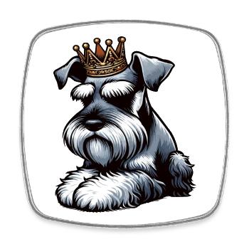 Schnauzer Riesenschnauzer Schnauzerbesitzer - Viereckiger Kühlschrankmagnet - Weiß - Vorne