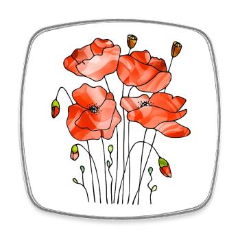 Fleur - Magnet carré - blanc - Devant
