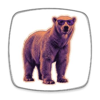 Lunettes de soleil d’été pour ours polaires - Magnet carré - blanc - Devant