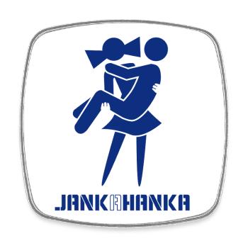 JANK A HANKA - Viereckiger Kühlschrankmagnet - Weiß - Vorne