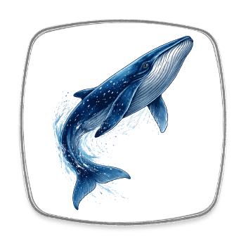Blauwal Illustration im Sprung  - Viereckiger Kühlschrankmagnet - Weiß - Vorne