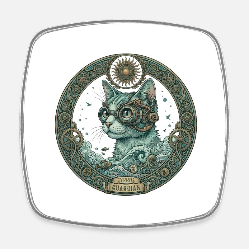 Cyprus Guardian - Square fridge magnet - white
