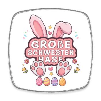 Große Schwester Hase Ostern Design - Viereckiger Kühlschrankmagnet - Weiß - Vorne