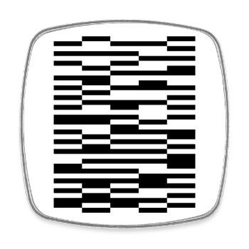 geometric diagonal lines design - Square fridge magnet - white - Front