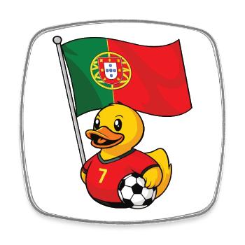 Portugal Fußball Fan Shirt für stolze Fans - Viereckiger Kühlschrankmagnet - Weiß - Vorne