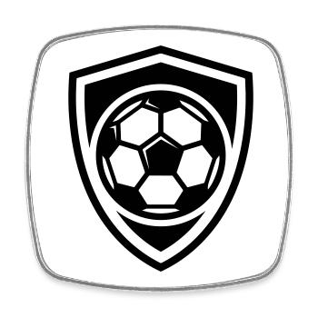 Blason de football - Magnet carré - blanc - Devant