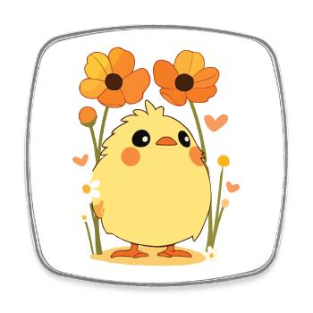 Frohe Ostern Osterküken Vintage - Viereckiger Kühlschrankmagnet - Weiß - Vorne