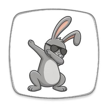 Easter Bunny Dab Easter Dabbing Bunny - Square fridge magnet - white - Front