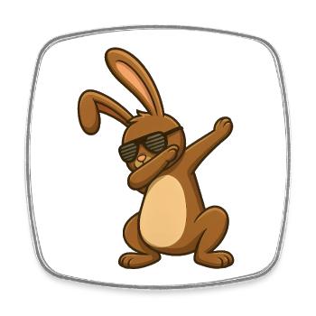 Easter Bunny Easter Dancing Easter Bunny Dab - Square fridge magnet - white - Front
