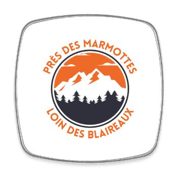 Marmottes des Montagnes Crépuscule - Magnet carré - blanc - Devant