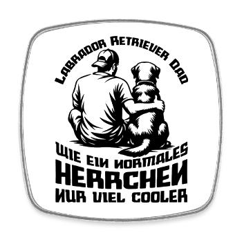 Geschenk für Labrador Retriever Dad - Viereckiger Kühlschrankmagnet - Weiß - Vorne