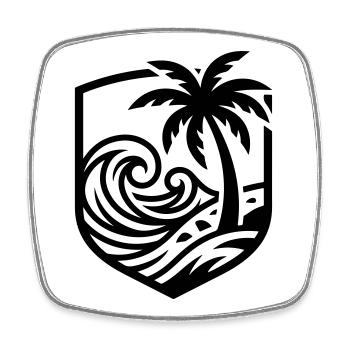Palm Trees Beach Ocean - Square fridge magnet - white - Front