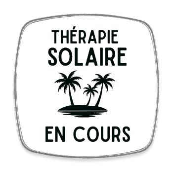 Therapie Solaire en Cours Palmier - Magnet carré - blanc - Devant
