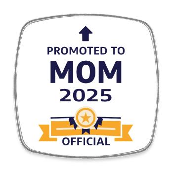 Mama seit 2025 – Stolze neue Mama Design - Viereckiger Kühlschrankmagnet - Weiß - Vorne
