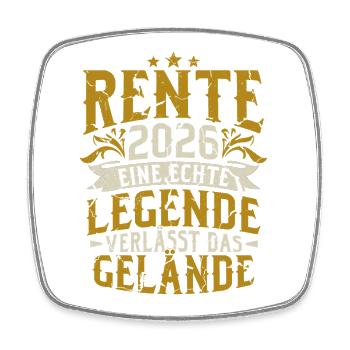 Rente 2026 Renter Ruhestand Geschenk - Viereckiger Kühlschrankmagnet - Weiß - Vorne