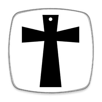 Cross-religion - Square fridge magnet - white - Front