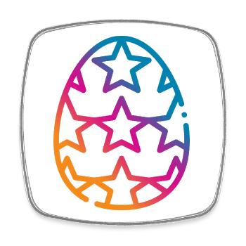 Colorful Easter Egg Easter - Square fridge magnet - white - Front