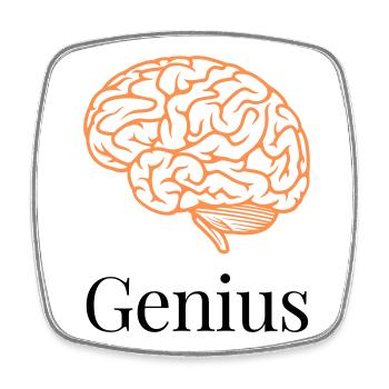 Cerveau en tracés orange - Magnet carré - blanc - Devant