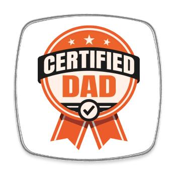 Certified Dad – Funny Father Design - Viereckiger Kühlschrankmagnet - Weiß - Vorne