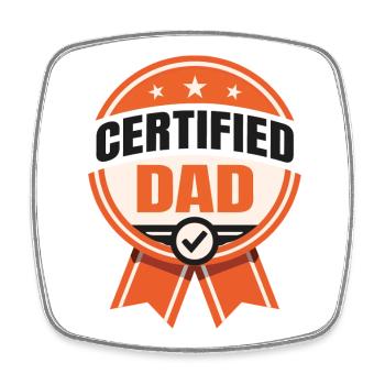 Certified Dad – Funny Father Design - Viereckiger Kühlschrankmagnet - Weiß - Vorne