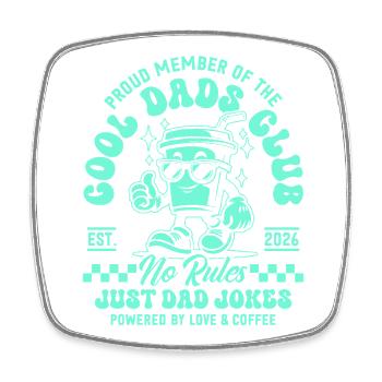 Cool Dads Club - Dad 2026 Gift - Square fridge magnet - white - Front