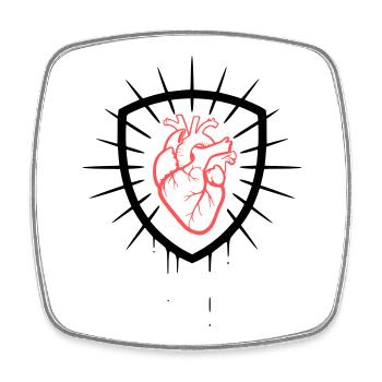 Heart Shield Coat of Arms Colored - Square fridge magnet - white - Front