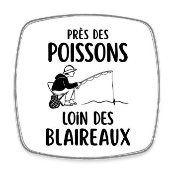Humour pêche pêcheur  - Magnet carré - blanc - Devant