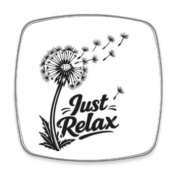 Just Relax Motif – Fun Chill Design - Magnet carré - blanc - Devant
