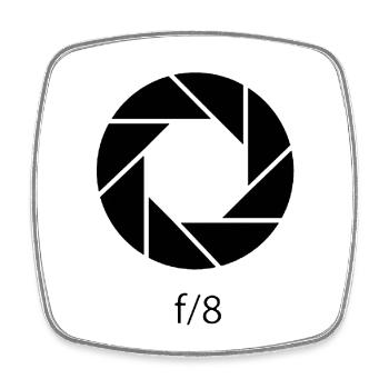 Apertur-f8 - Viereckiger Kühlschrankmagnet - Weiß - Vorne