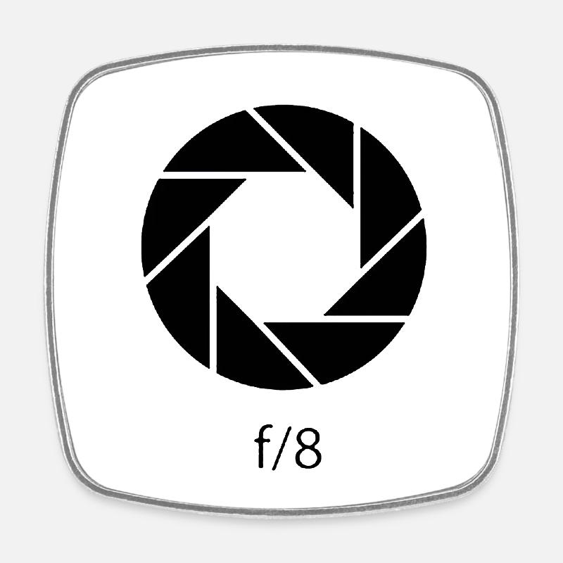 Ouverture-F8 - Magnet carré - blanc