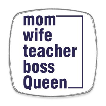 Mama Ehefrau Lehrerin Queen-Shirt - Viereckiger Kühlschrankmagnet - Weiß - Vorne