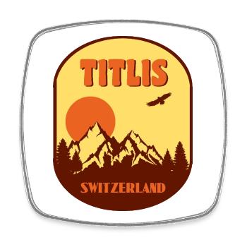 Titlis - Viereckiger Kühlschrankmagnet - Weiß - Vorne