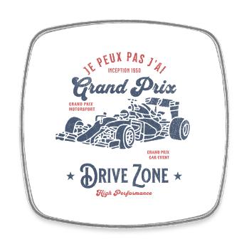 Zone Drive Grand Prix J'peux pas, - Magnet carré - blanc - Devant