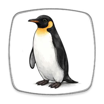 Pingouin - Magnet carré - blanc - Devant