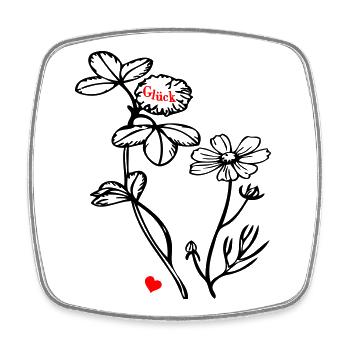 Wildblumen - Viereckiger Kühlschrankmagnet - Weiß - Vorne