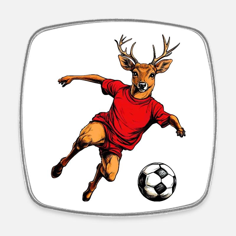 Soccer Hirsch - Square fridge magnet - white