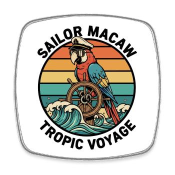 Perroquet Sailor Macaw Tropic Voyage - Magnet carré - blanc - Devant