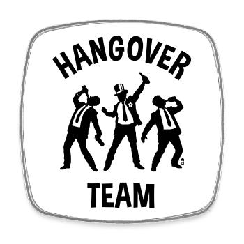 Hangover Team (JGA Junggesellenabschied Bier / B) - Viereckiger Kühlschrankmagnet - Weiß - Vorne